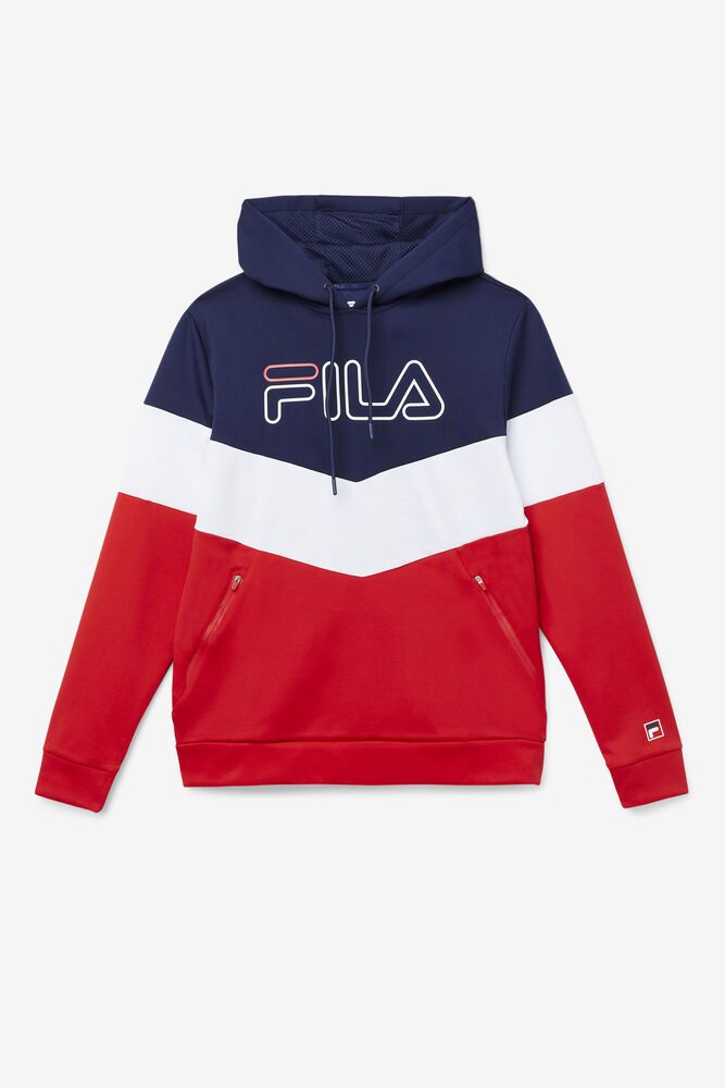 Fila Gerado Tech Hoodie Navy/Red/White - Mens - 03521IHNS